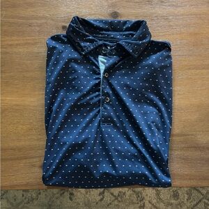 Fairway & Greene Blue Polka Dot Polo Shirt